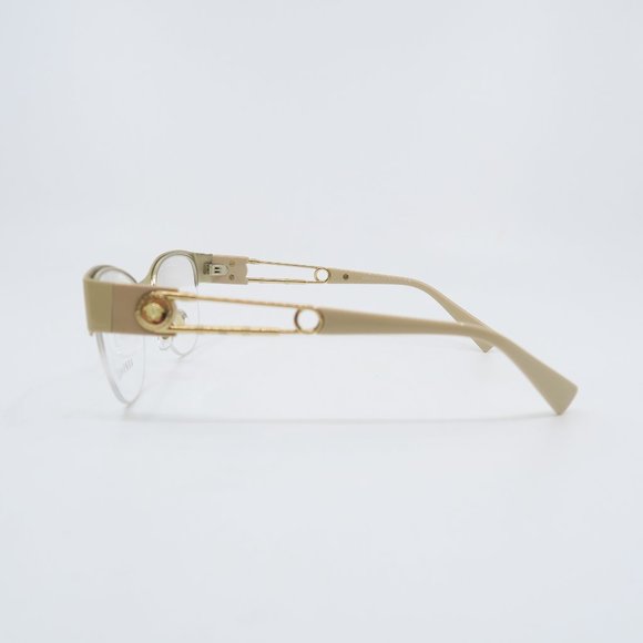 Versace Mod. 1278 1476 54mm Beige Metal Semi Rimless New Women's Eyeglasses. - Picture 8 of 9